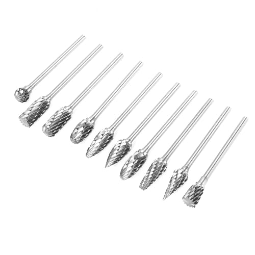 10pcs Hohe Härte Wolfram -Carbid -Stahlgrüns -Rotationsdateien für Metallschnitzwerkzeuge, 3 * 6 Mm für Bildhauer und Handwerkstäbige von Hztyyier