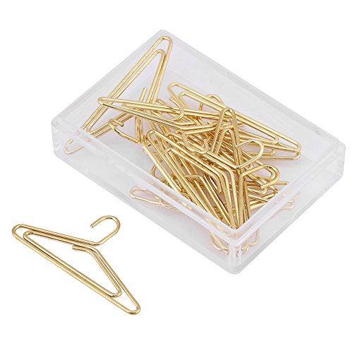 12 Stücke Metall Büroklammern, Große Büroklammern Schule Büro Lesezeichen Persönlichen Dokument Organisation Clips, Kleiderbügel Form, Gold von Hztyyier