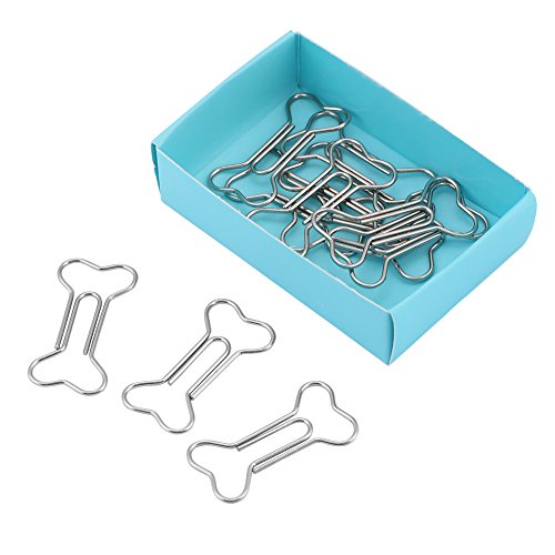 12pcs Metall Büroklammern, große Büroklammern Schule Büro Lesezeichen persönliches Dokument Organisation Clips, lustige Knochenform, Silber von Hztyyier