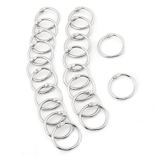 20 Stücke Karteikarten Ring, Binderinge Buch Binden Buchringe Set Metallringe für Buchbinder Album Document Scrapbook(30mm) von Hztyyier