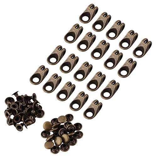 20 Stücke Schnürsenkel Haken Boot Spitze Armaturen Mit Nieten für Camp Hike Klettern Reparatur Schuhe Schnallen Zubehör (9 x 7 x 2cm - Grau) von Hztyyier