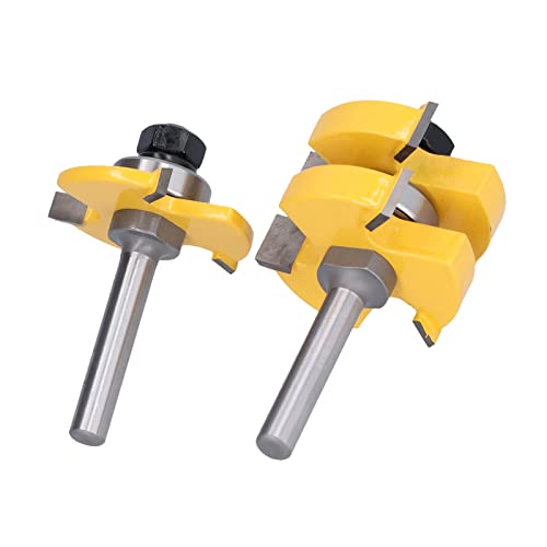 3 Zähnezunge Rillen Router Bit Einstellbar T Form Holzverarbeitungsschneider mit Aufbewahrungsboxen für Fachleute und Amateure von Hztyyier