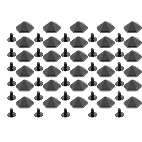 30 Sets Sechserspitze Nieten 15 Mm, Zinklegierung, 6 Mm, Nieten mit Schraubenrücken, die für Handtasche, Kleidung Geeignet Sind (BLACK) von Hztyyier