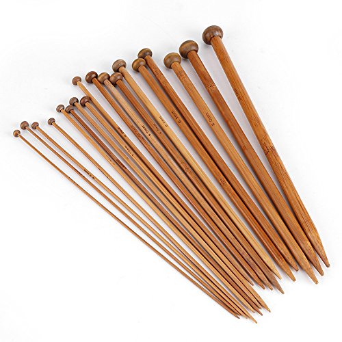 36Pcs Stricknadel Bambus Set, Single Pointed Handarbeit Knitting Needles Crochet Hooks, 18 Größen von 2,0 mm bis 10,0 mm Länge 25CM 36Pcs Stricknadel Bambus Set, Single Pointed Handarbeit Knitting Needles Crochet Hooks, 18 Größen von 2,0 mm bis 10,0 mm Länge 25CM von Hztyyier