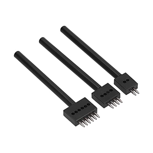 3pcs Leder Perforiertes Werkzeug Kit Einfach zu Verwenden Stanzwerkzeug für Lederhandwerksliebhaber Kohlenstoffstahl (Zahnstech 4 mm) von Hztyyier