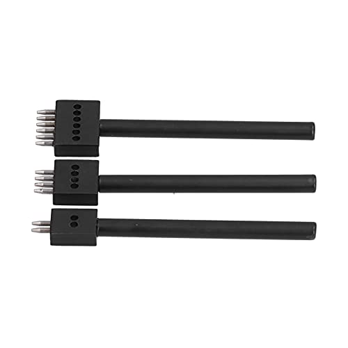 3pcs Leder Perforiertes Werkzeug Kit Einfach zu Verwenden Stanzwerkzeug für Lederhandwerksliebhaber Kohlenstoffstahl (Zahnstech 5 mm) von Hztyyier