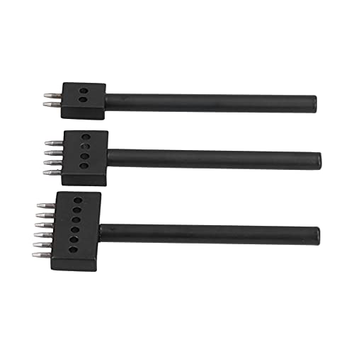 3pcs Leder Perforiertes Werkzeug Kit Einfach zu Verwenden Stanzwerkzeug für Lederhandwerksliebhaber Kohlenstoffstahl (Zahnstech 6 mm) von Hztyyier