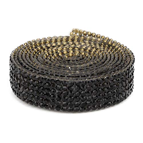5 Yard Strassband Zum Aufbügeln Kristall Rolle Band DIY Dekoration(Schwarz) von Hztyyier