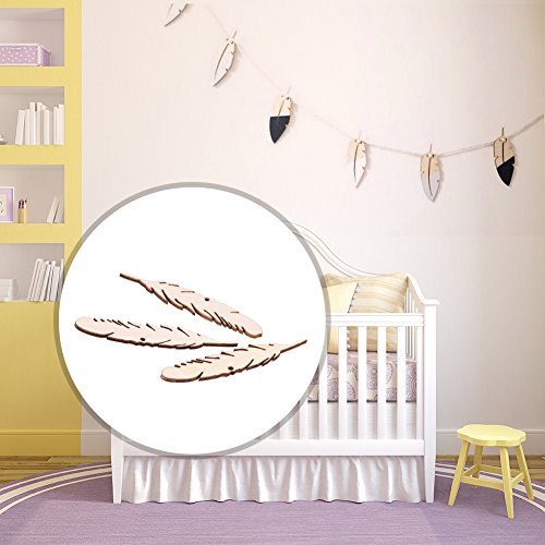 50Pcs Holzdeko Tischdeko, Feder Ausschnitt Form Holzverzierungen mit Hängende Schnur für Dekoration, Weihnachten 50Pcs Holzdeko Tischdeko, Feder Ausschnitt Form Holzverzierungen mit Hängende Schnur für Dekoration, Weihnachten von Hztyyier