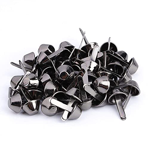 50Pcs Taschenfüsse, Bodennägel für Taschen Flache Pilz Spike Niet Taschenzubehör(10mm Schwarz) von Hztyyier