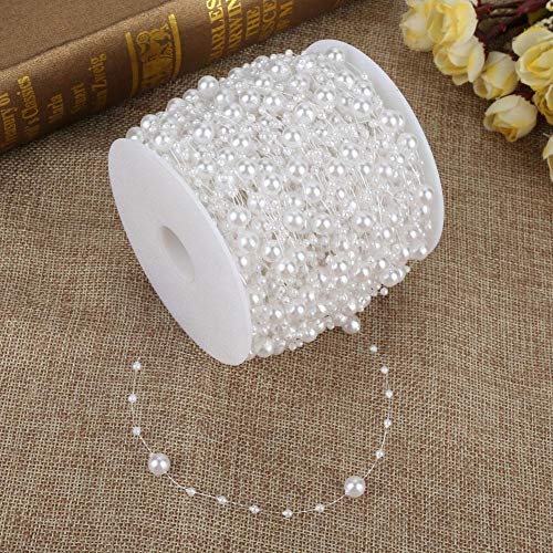 60 mt/rolle Perle Perle Kopfschmuck Perlen Hochzeit Girlande Faux Perlen Perlen für Home Party Hochzeit Anhänger Dekoration(Weiß) von Hztyyier