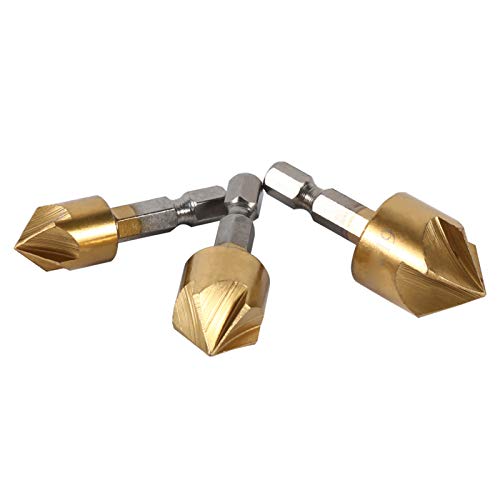 6pcs HSS-Schalme Countersink 1/4 "Hex Shank Holzschneider Zum Abkammern und Abgraben, Ideal für Holzbearbeitung, 6 Mm-19mm-Größen von Hztyyier