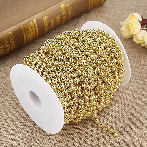 82ft/25m Perle String, Perlengirlande Perlenkette Deko Perlenband Trim für Hochzeit Party Supplies(Gold) von Hztyyier