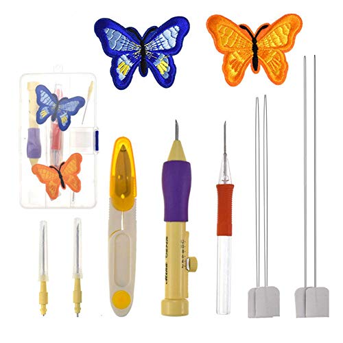 Hztyyier 8Pcs Stickerei Punch Needle Kit, Stitching Stickerei Pen Set, Punch Nadeln Embroidery Sewing Tool Stickerei Starter Kit für DIY Nähen von Hztyyier