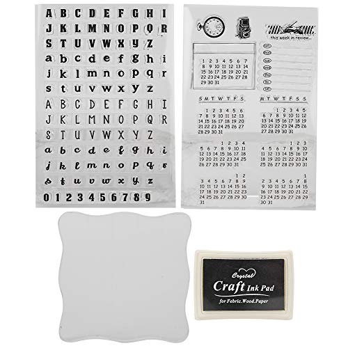 Alphabet Kalender Planer Klar Transparent Gummi Silikon Stempel Siegelblock für DIY Karte Herstellung Scrapbooking Dekoration von Hztyyier