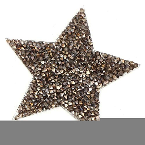 Bügelbild Applikation Stern mit Pailletten Silber, 8cm 10 Stücke Funkelnde Strass Aufkleber Kleidung Applikation DIY(Grau) von Hztyyier