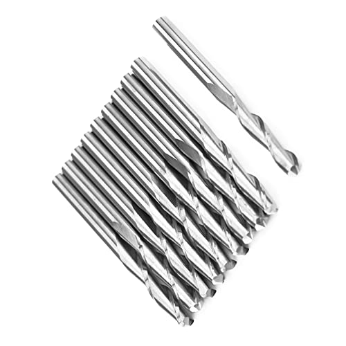 Effiziente 10 -pcs -Doppelflöten Carbid Kugel Nasen Endmühlen CNC Bits Zum Schneiden und Gravieren, Bestehend aus Wolframstahl, Silber von Hztyyier