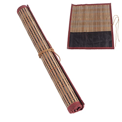Eleganter Kalligraphie-Pinselhalter, Malpinsel, Bambus-Rolltasche, Atmungsaktive und Leichte Kunstpinsel-Aufbewahrung, Rolltasche Eleganter Kalligraphie-Pinselhalter, Malpinsel, Bambus-Rolltasche, Atmungsaktive und Leichte Kunstpinsel-Aufbewahrung, Rolltasche von Hztyyier
