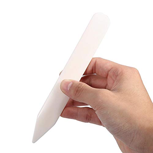 Falzbein für Papier, Origami Werkzeug, Knochenfalte Scoring Handwerk Buchbindegerät für DIY handgemachtes Leder 6 x 0,8 Zoll von Hztyyier