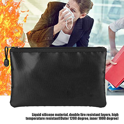 Feuerfeste Wasserdichte Dokumentbeutel Aktentasche für den Heimgebrauch, Tragbare Schwarze 1 PCs (29 * 20 cm) von Hztyyier
