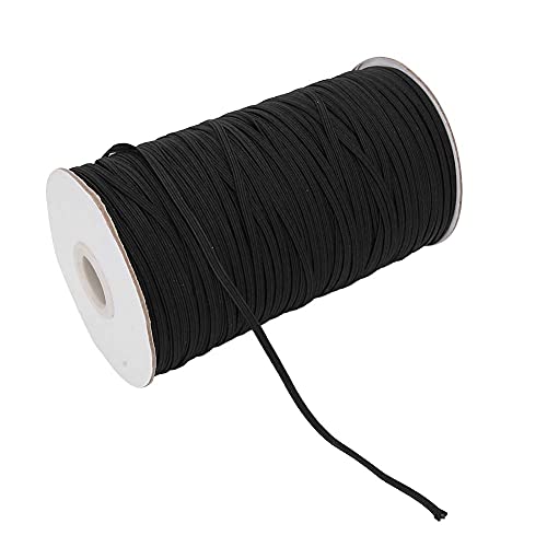 Flaches Gummiband, 200 Yards 3mm Gummibänder Flaches Gummiband Cord Manschette Gummiband Seil(Schwarz) von Hztyyier