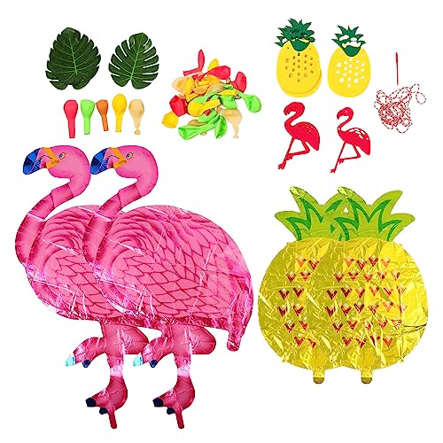 Flamingo-Ananas-Ballon-Set Schafft Farbenfrohe Tropische Urlaubsatmosphäre. Hochwertiges Material, Perfekt für Strandpartys von Hztyyier