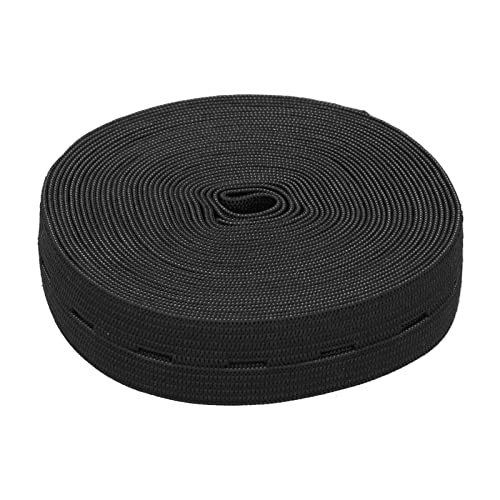 Gummibänder Zum Nähen, Knopflochgummiband ​Elastische Spule Hohe Elastizität 5,5 Yard(Schwarz) von Hztyyier