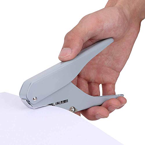 Handheld Puncher Papierschneider, Pilz Locher mit Lineal für Loose Leaf Seiten Notebook Büros Schulmaterial(Grau) von Hztyyier