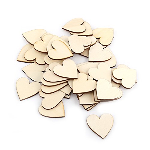 Holzherzen Hochzeit, Holzherzen Deko, Natürliche Herz Holz für Hochzeit Valentine DIY Handwerk Projekte Weihnachten(40mm 50 Stück) von Hztyyier