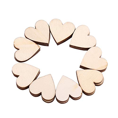 Holzherzen Hochzeit, Holzherzen Deko, Natürliche Herz Holz für Hochzeit Valentine DIY Handwerk Projekte Weihnachten(50mm 25Pcs) von Hztyyier