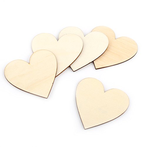 Holzherzen Hochzeit, Holzherzen Deko, Natürliche Herz Holz für Hochzeit Valentine DIY Handwerk Projekte Weihnachten(80mm 10 Stück) von Hztyyier