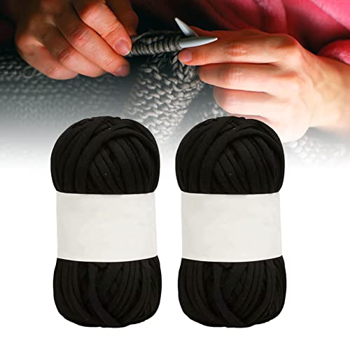 Hztyyier 0,8in Breites Spaghetti -Garn Weiche Hellfreundliche Baumwolle Hellfarbene Teppichgarn für Teppichkrampf, 5pcs Set für DIY -Kunsthandwerk (BLACK) von Hztyyier