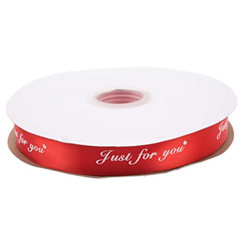 Hztyyier 100 Yard Rotes Dünnes Band 2,6 Cm Breite Glänzende Polyesterbandrolle Zum Handwerk, Nähen, Einladungsdekoration, Rot von Hztyyier