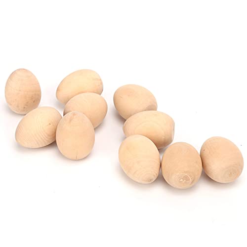 Hztyyier 10pcs Leichte Hölzerne Gefälschte Eier Glatte Oberflächenbehnen Eier für DIY -Malerei Geeignet für Osterdekoration und So Tun, Als Spiele Zusammengesetztes Holz (M) von Hztyyier
