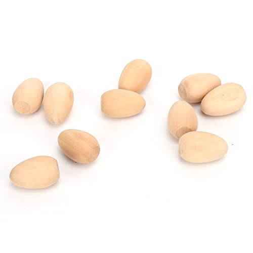 Hztyyier 10pcs Leichte Hölzerne Gefälschte Eier Glatte Oberflächenbehnen Eier für DIY -Malerei Geeignet für Osterdekoration und So Tun, Als Spiele Zusammengesetztes Holz (S) von Hztyyier