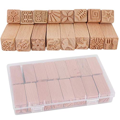 Hztyyier 16pcs Holzstempel Holzblockdruck Briefmarken Stilvolle Border Pattern Holzstempel für Blockdruck auf Textilien, Keramik, Henna, Scrapbooking Hztyyier 16pcs Holzstempel Holzblockdruck Briefmarken Stilvolle Border Pattern Holzstempel für Blockdruck auf Textilien, Keramik, Henna, Scrapbooking von Hztyyier