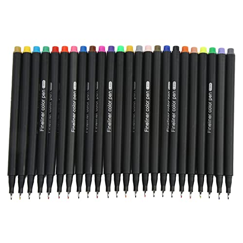 Hztyyier 24 Fineliner Farbstifte Set Genauige Kontroll -Mikroleitungsstifte für Kunstmarkierungen Aquarell -Design 24 Farben Feine Spitzenmarkierungen für Detaillierte Arbeiten und Färben Kleiner von Hztyyier