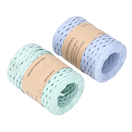 Hztyyier 2pcs Raffia -Garn Starkes Robustes Papiermaterial Zum Häkeln, Glänzendem Raffia -Band Zum Wickeln, Insgesamt 150 M Hztyyier 2pcs Raffia -Garn Starkes Robustes Papiermaterial Zum Häkeln, Glänzendem Raffia -Band Zum Wickeln, Insgesamt 150 M von Hztyyier