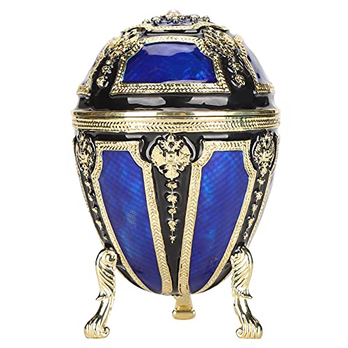 Hztyyier 4.1inch Egg Trinket Box, Egg Shaped Schmuckschatulle Scharnier Emaille Schmuckschatulle Sammlerfigurenschachteln von Hztyyier