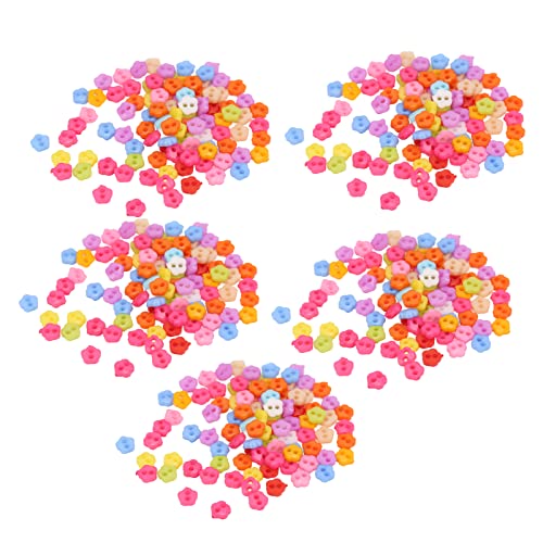 Hztyyier 500 PCs Robuste Süßigkeiten Farbharzknöpfe für DIY -Kunsthandwerk und Puppenbekleidungsdekoration für und Erwachsene (Fünf-Petal-Blume) von Hztyyier