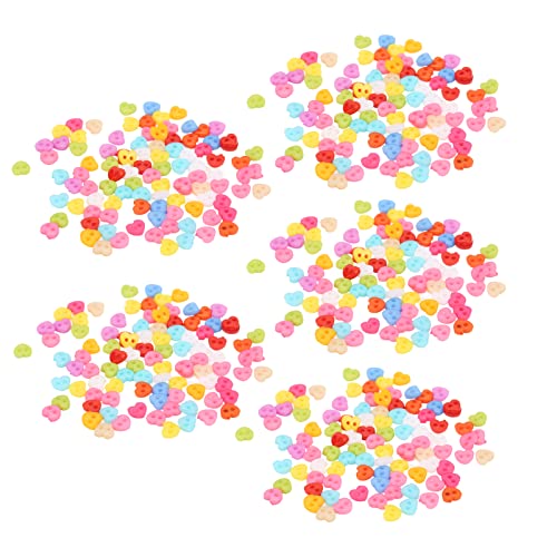 Hztyyier 500 PCs Robuste Süßigkeiten Farbharzknöpfe für DIY -Kunsthandwerk und Puppenbekleidungsdekoration für und Erwachsene (Herzförmig) von Hztyyier