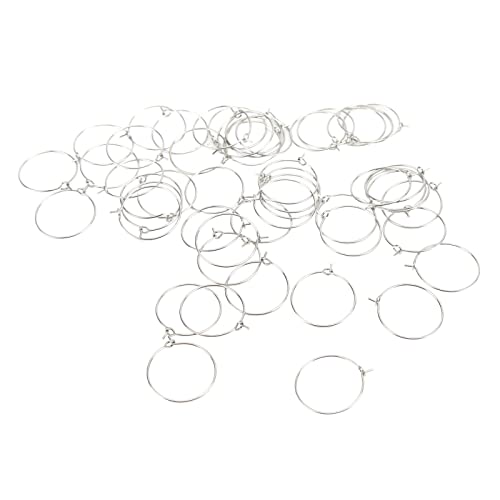 Hztyyier 50pcs Bulk Küste Ohrringe Edelstahl DIY Anti -Allergie -Weinglasringe Schmuck für Hochzeits Geburtstagsfeier von Hztyyier