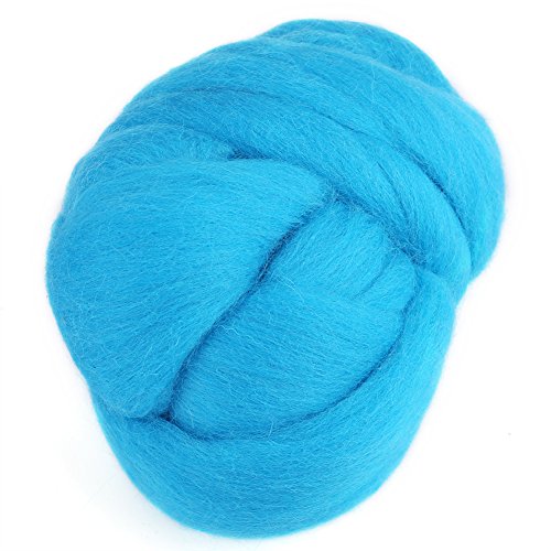 55g Filzwolle, Wolle Roving Schurwolle Garn Roving Märchenwolle Superweiche Hand Spinnen DIY Handwerk Materialien(Blau) von Hztyyier