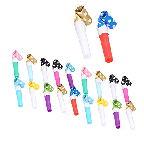 Hztyyier Buntes Comic Party Blowers Süße Geburtstagsgeräuschhersteller für Kinderpartyfeier - 20 Set für Cheerleader, Neujahrsfeier [Material: Papier + Plastik] von Hztyyier