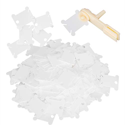 Hztyyier Cross -Stitch -Wickelbrett Bequemer Transparenter Kunststoff Faden Organizer für DIY Nähen 200pcs für Cross Stitch Enthusiasten Milchig weiß von Hztyyier