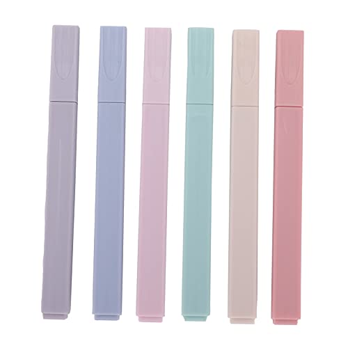 Hztyyier Highlighter Pen 6PCs Auffällige Regenbogenmarkierungen für Graffiti -Handkonto - 12,9 Cm Macaron Marker für die Dekoration (Softer Kopf auf Salzbasis) von Hztyyier