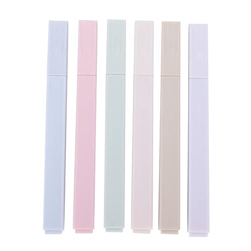 Hztyyier Highlighter Pen 6PCs Auffällige Regenbogenmarkierungen für Graffiti -Handkonto - 12,9 Cm Macaron Marker für die Dekoration (süßer weicher Kopf) von Hztyyier