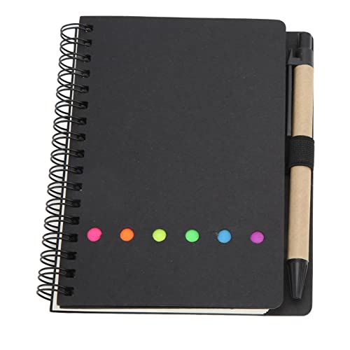 Hztyyier Innovatives Doppelspulen -Leder -Notizbuch, Einfacher und Eleganter Notizblock (BLACK) von Hztyyier