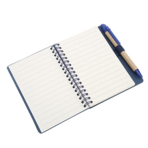 Hztyyier Innovatives Doppelspulen -Leder -Notizbuch, Einfacher und Eleganter Notizblock (BLUE) von Hztyyier