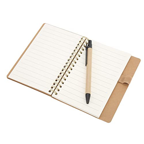 Hztyyier Innovatives Doppelspulen -Leder -Notizbuch, Einfacher und Eleganter Notizblock (BROWN) von Hztyyier